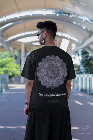 "It's all about balance" Printed Oversized T-shirt | Premium Cotton Blend