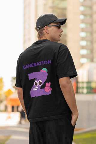 GenZ Printed Oversized T-shirt | Relaxed Fit, Ideal for Streetwear and High-Fashion Looks