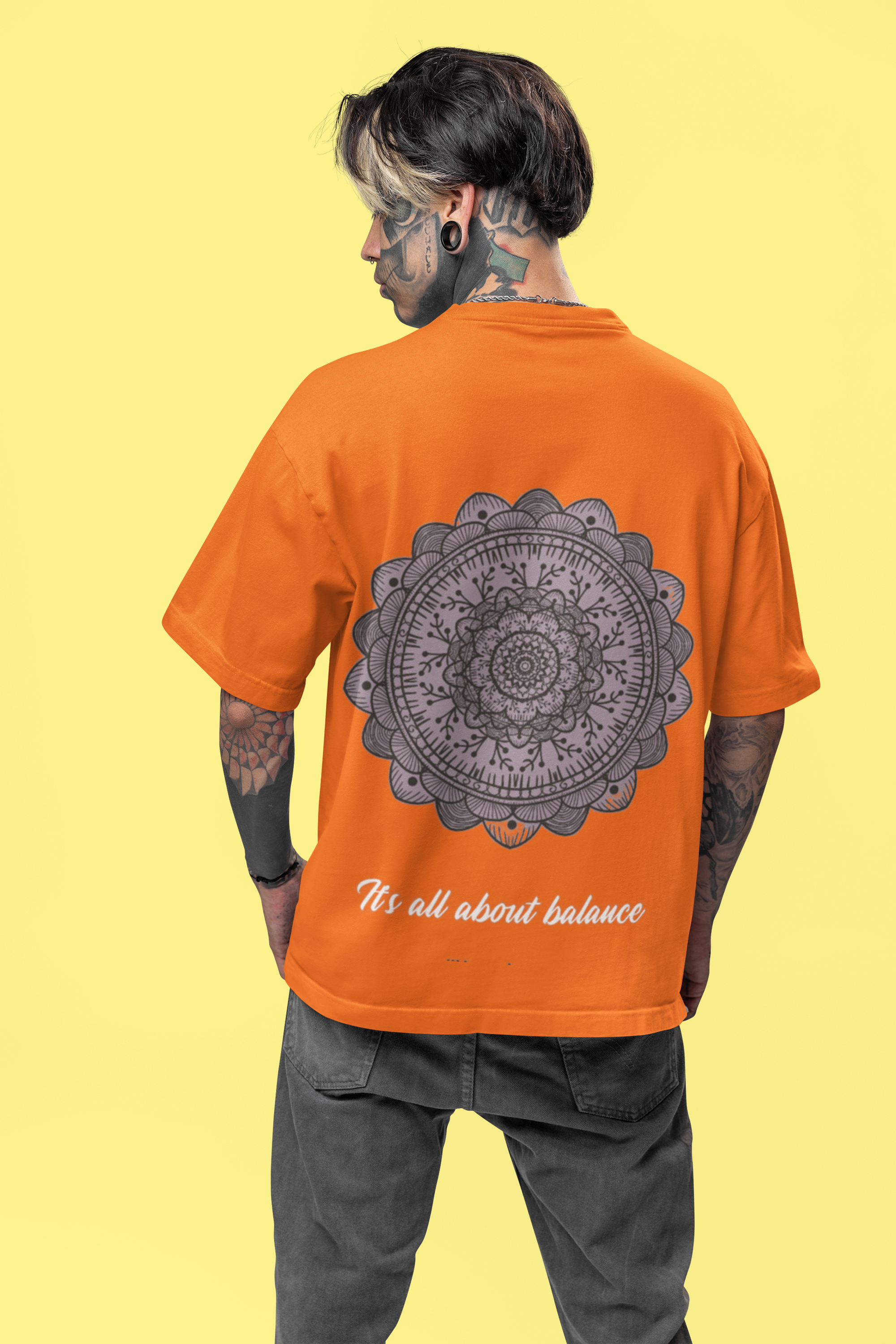 "It's all about balance" Printed Oversized T-shirt | Premium Cotton Blend