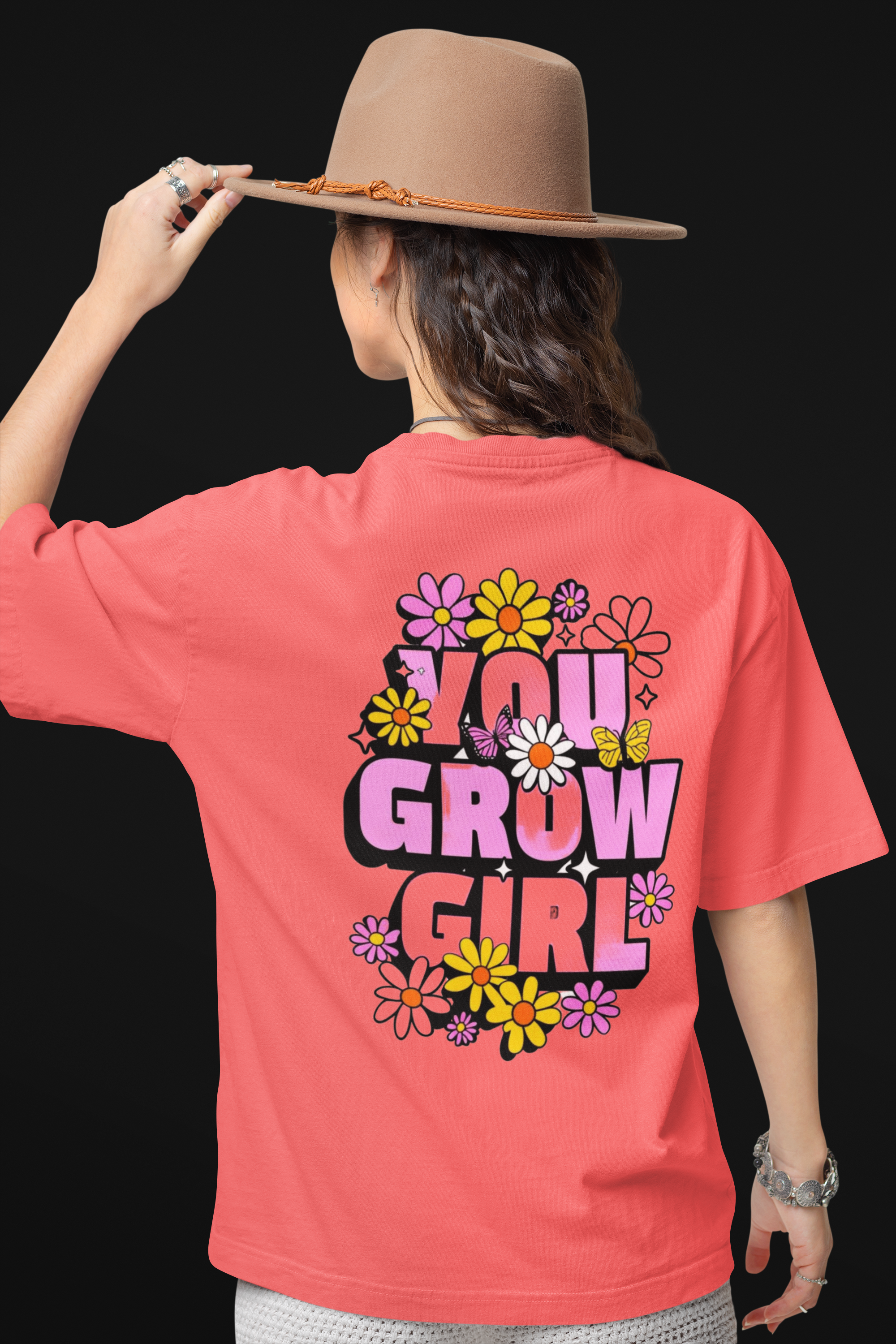 "You Grow Girl" Printed Oversized Tee