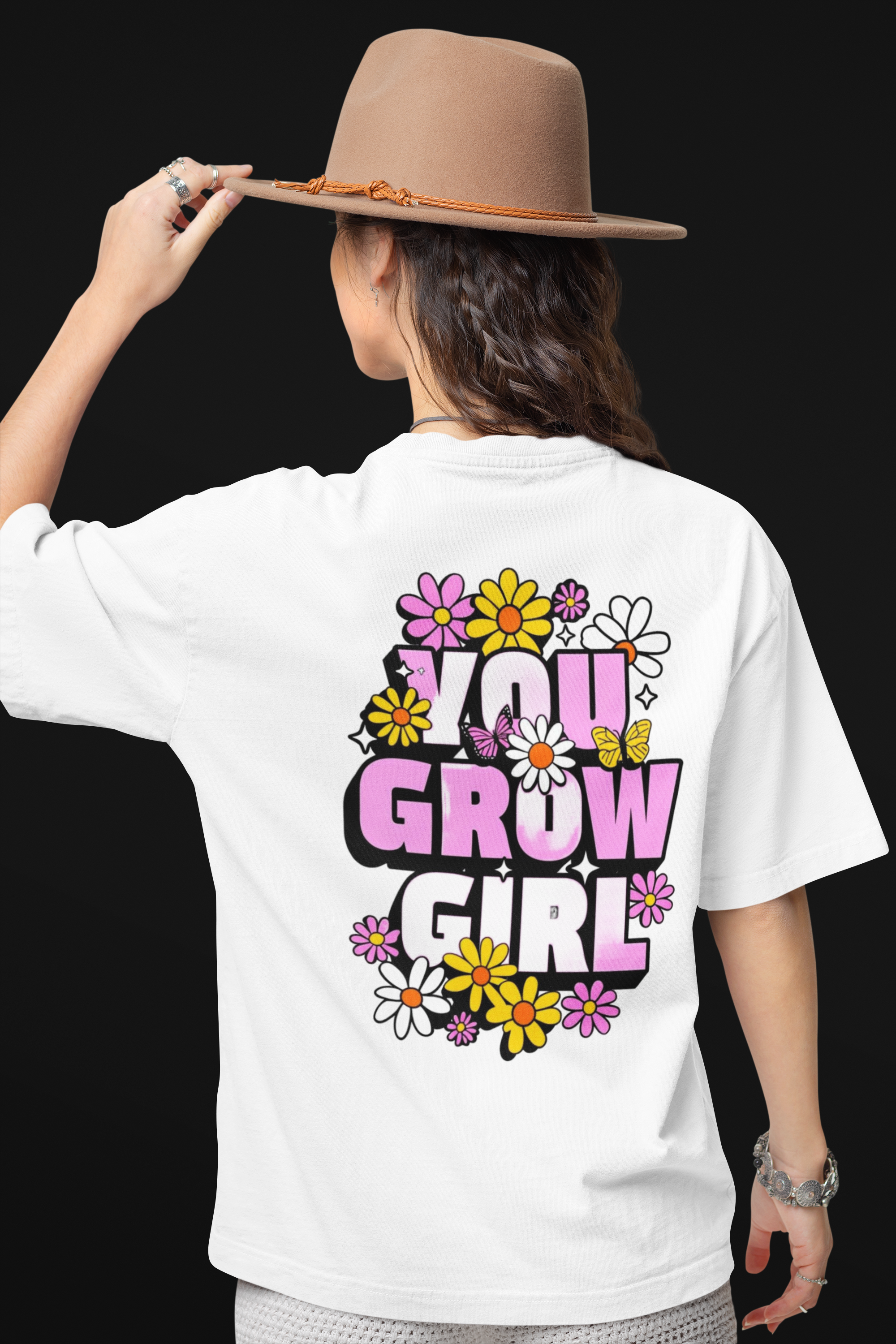 "You Grow Girl" Printed Oversized Tee