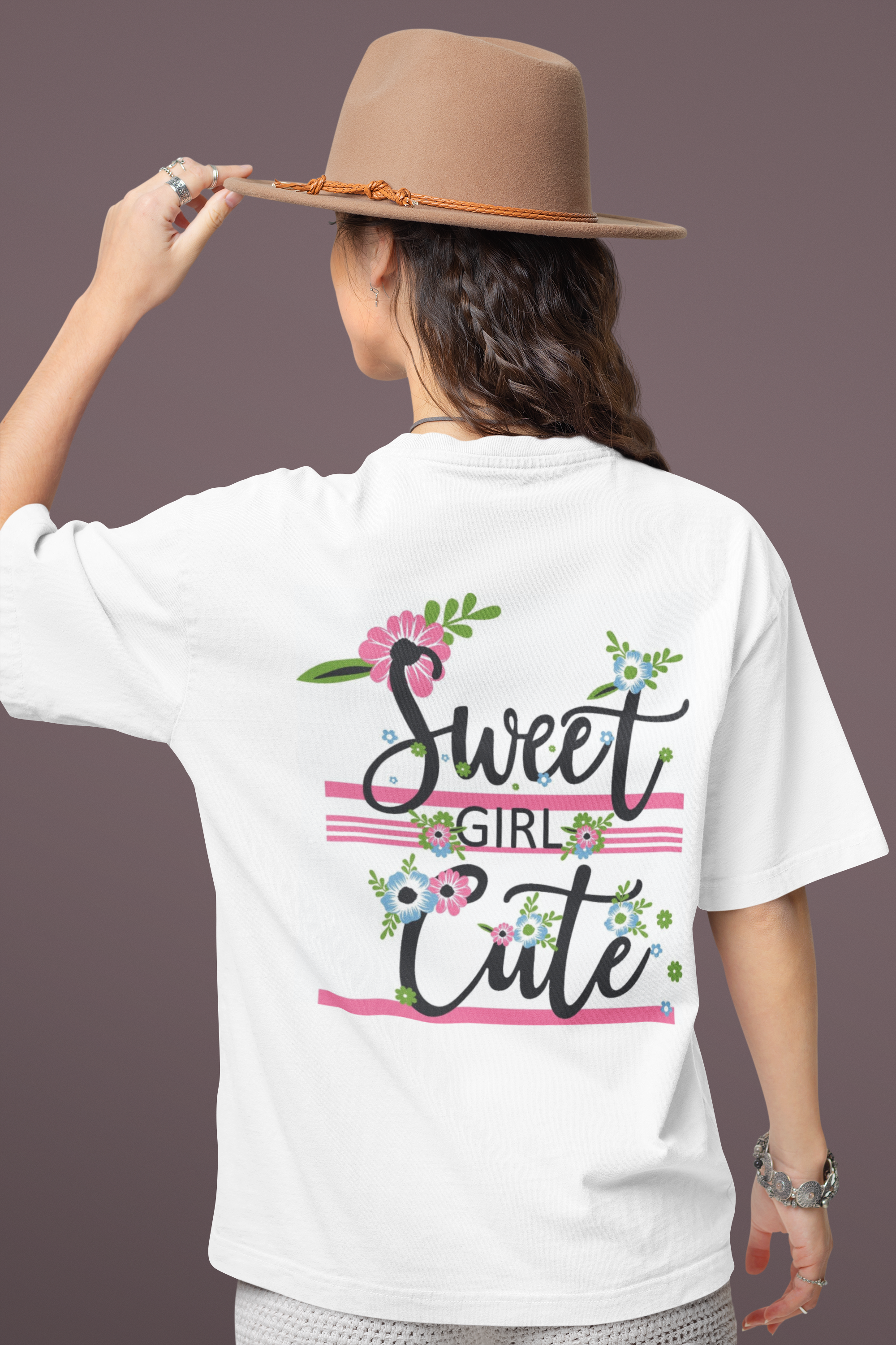 Sweet Girl Printed Oversized Tee