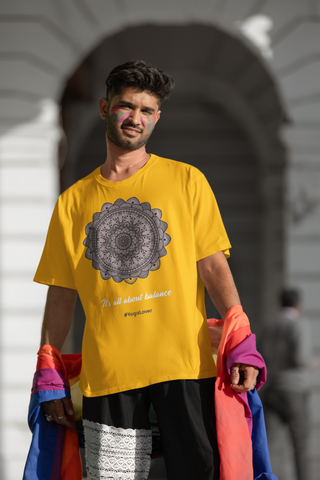 "It's all about balance" Printed Oversized T-shirt | Premium Cotton Blend