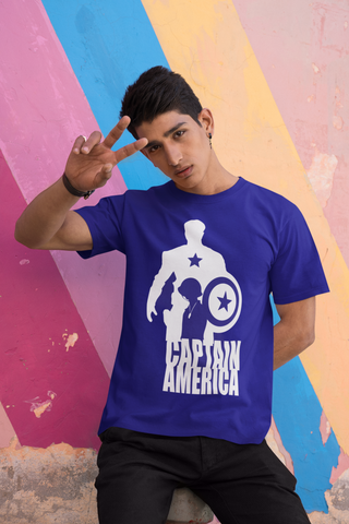 Regular Captain America Printed T-Shirt | Classic Fit – Tailored for comfort