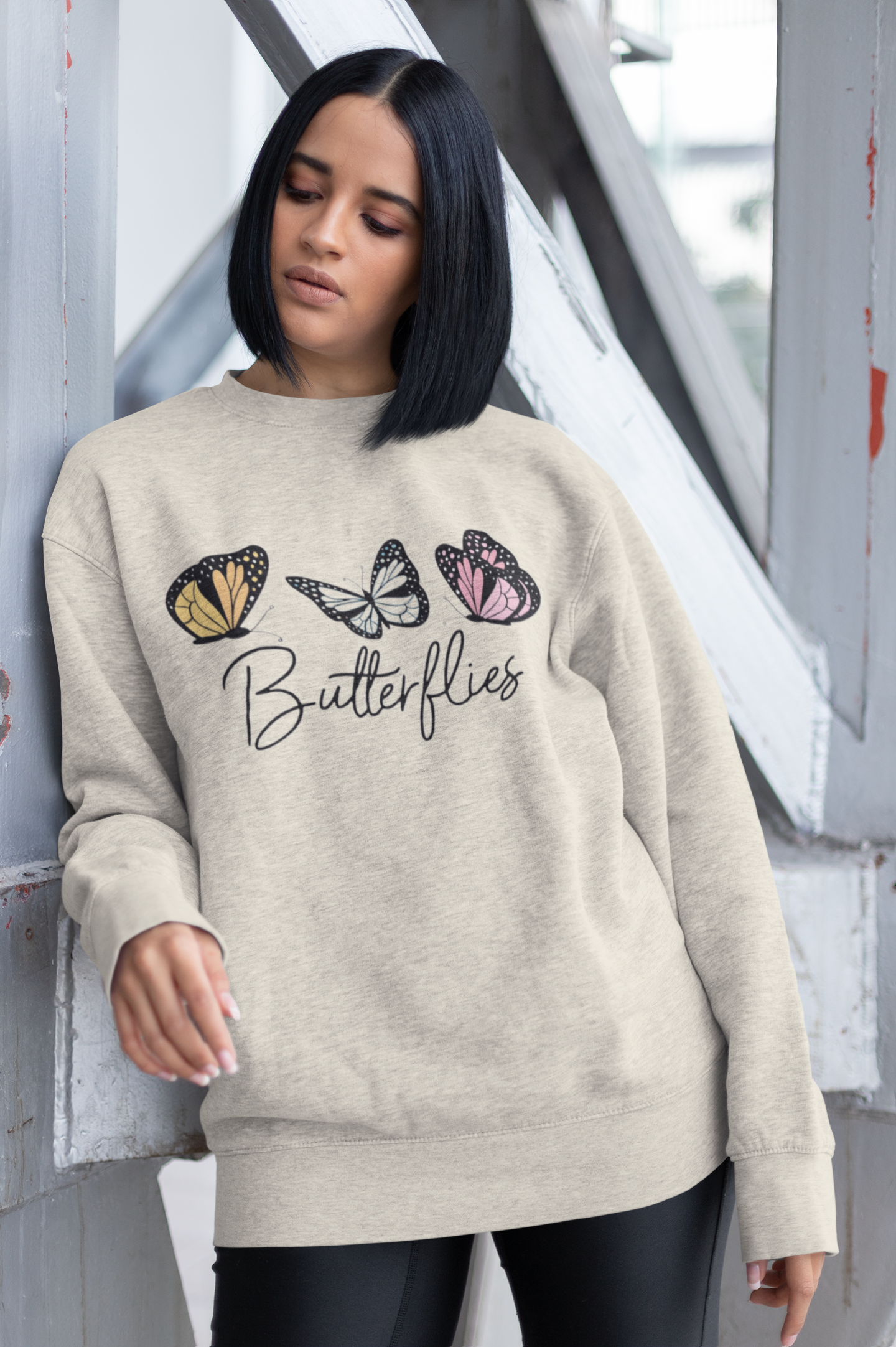 Butterflies Printed Oversized Sweatee