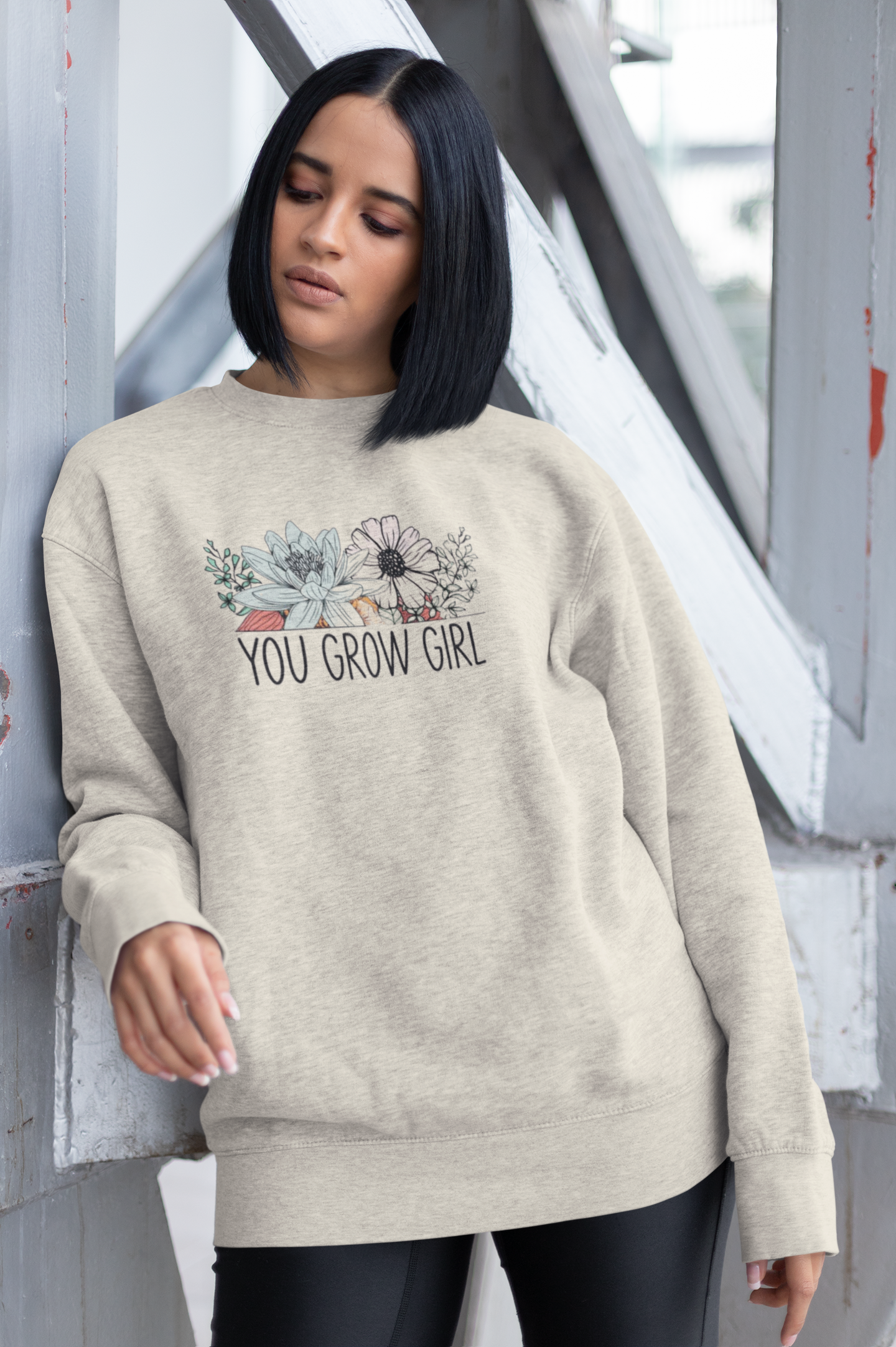 "You Grow Girl" Printed Oversized Sweatee