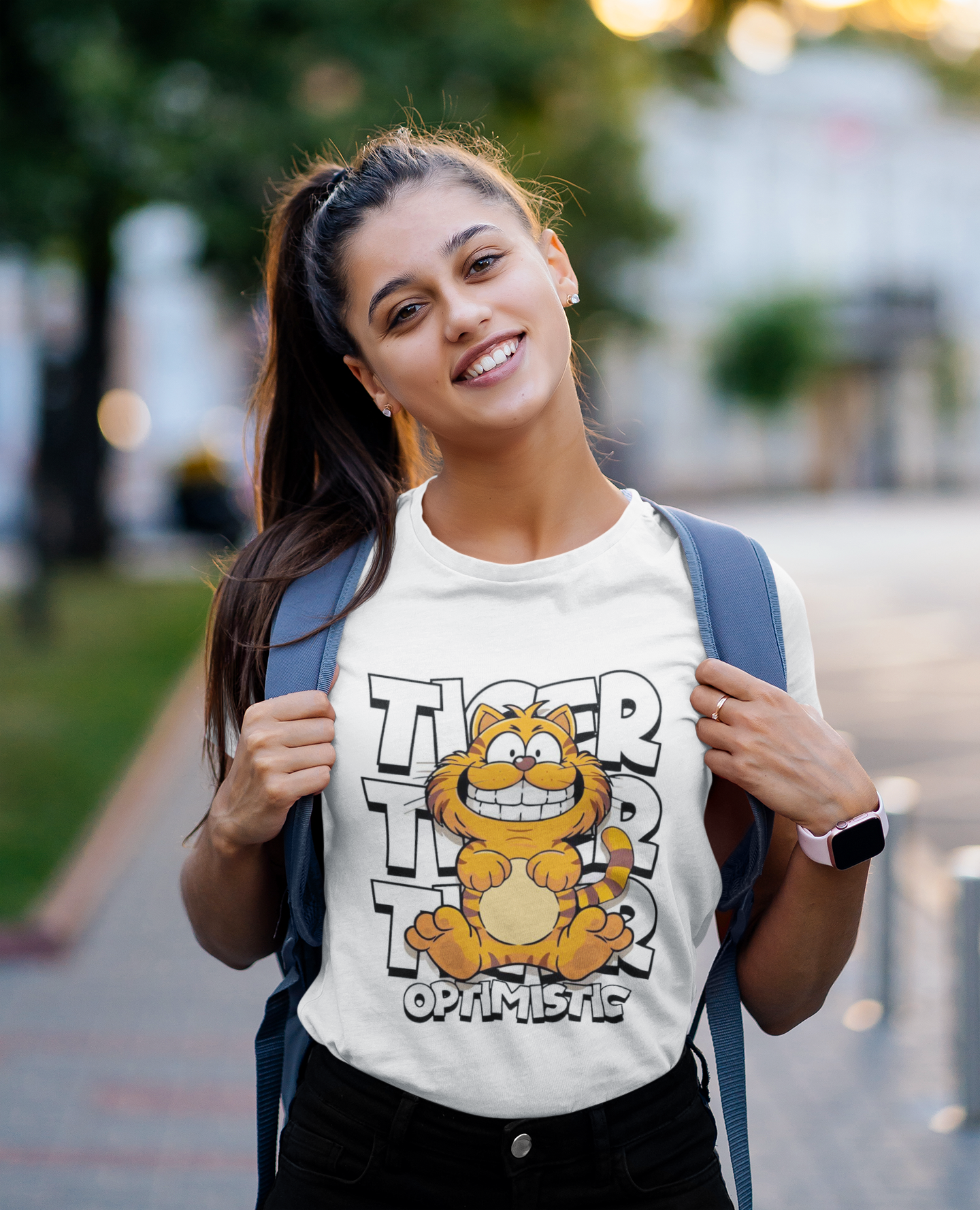 Optimistic Tiger Printed Tee for Her