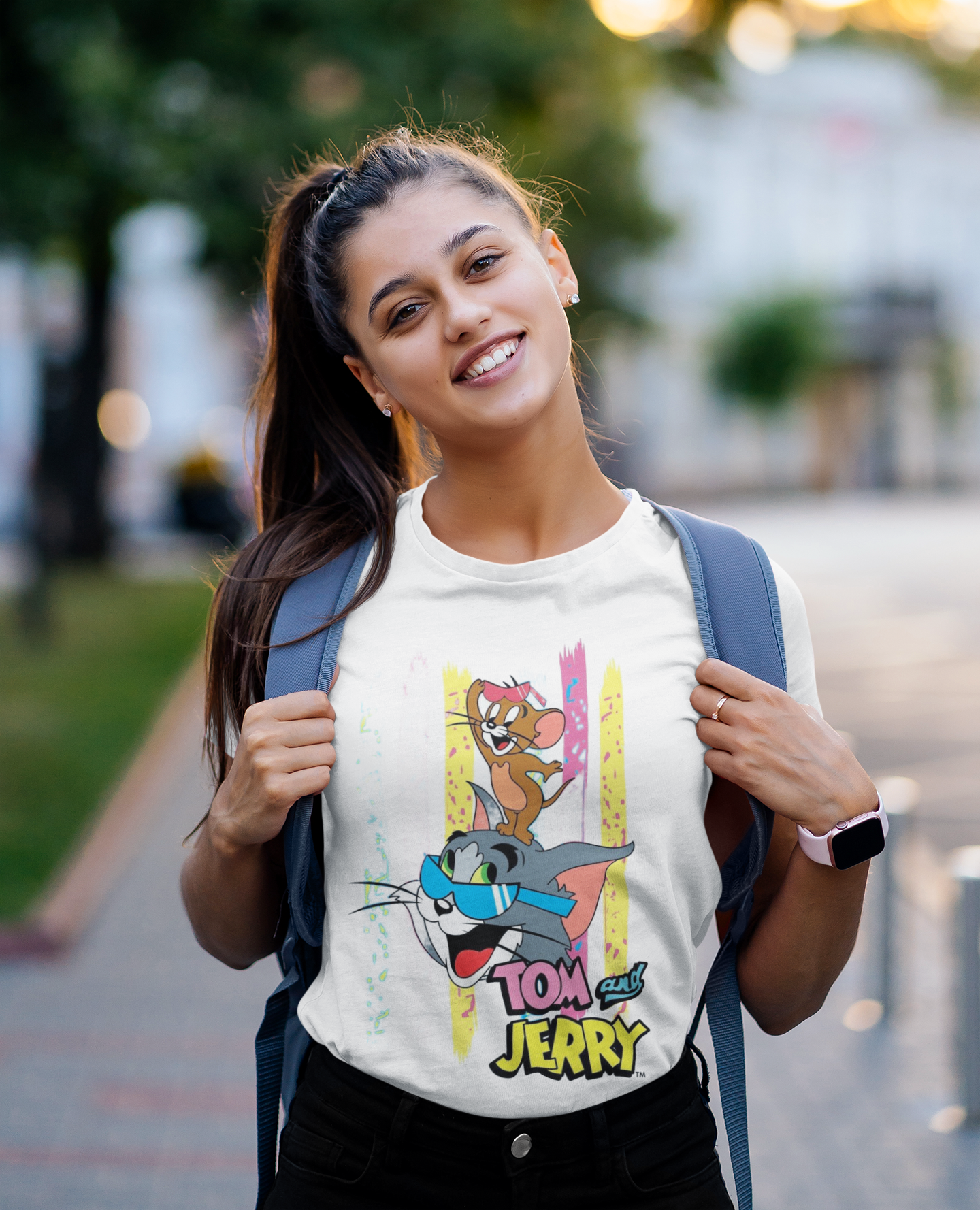 Tom & Jerry Printed Tee for Her