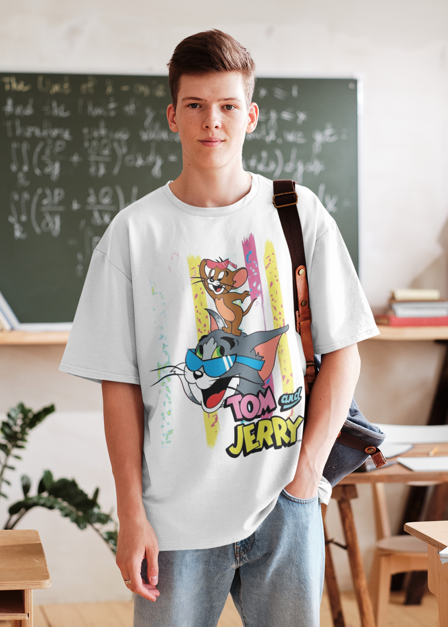 Tom & Jerry Printed Oversized Tee