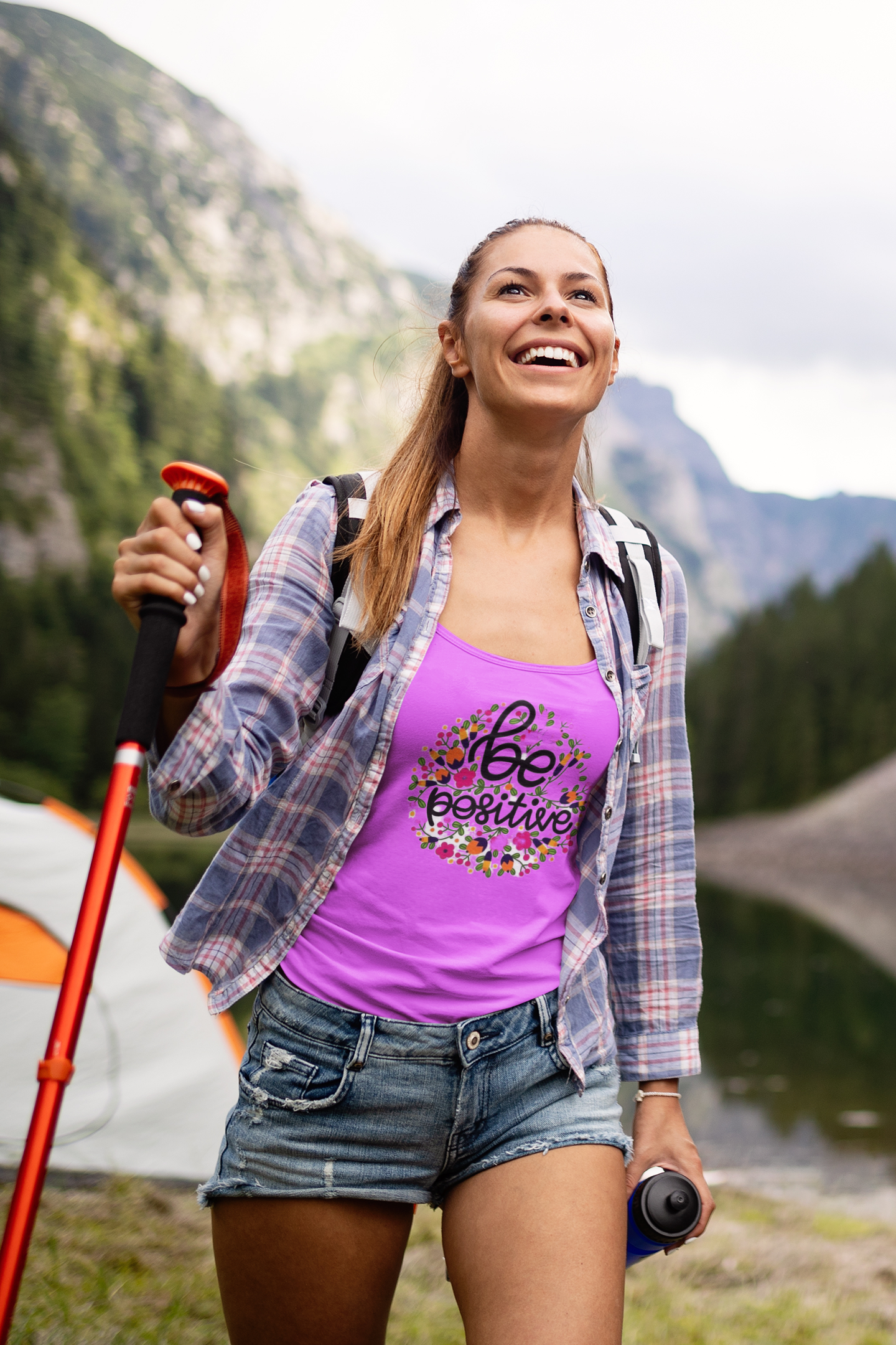 "Be Positive" Printed Tank Top