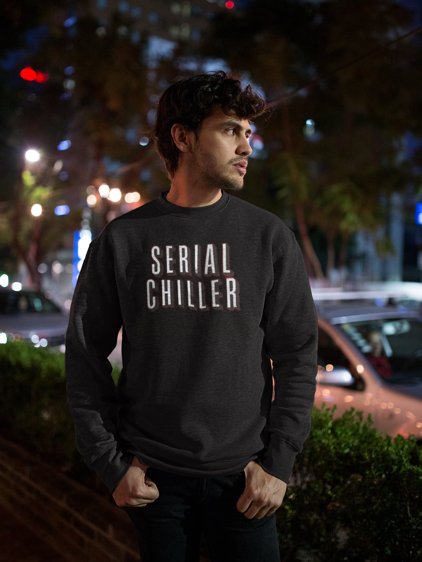 "Serial Chiller" Printed Sweatee for Him