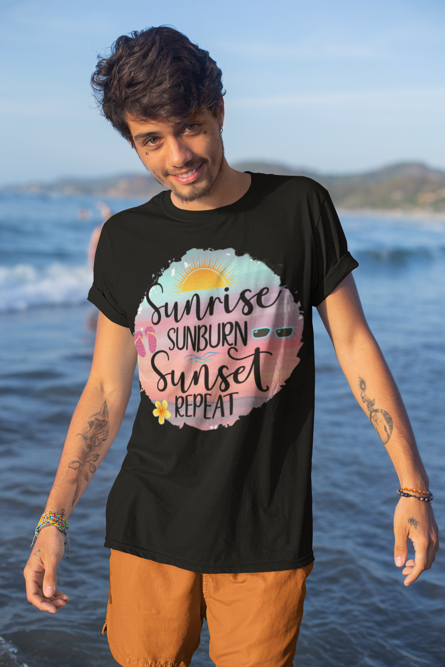Sunrise, Sunburn, Sunset, Repeat Printed Tee | Be Adventurous