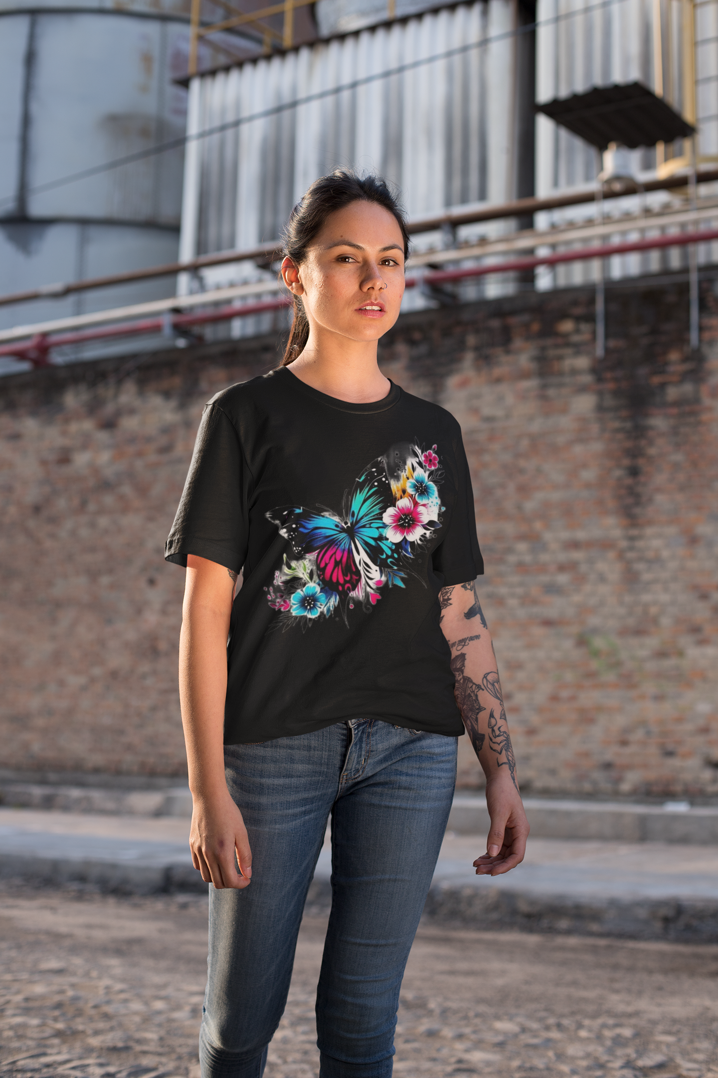 Butterfly Printed Oversized Tee | Be Unique
