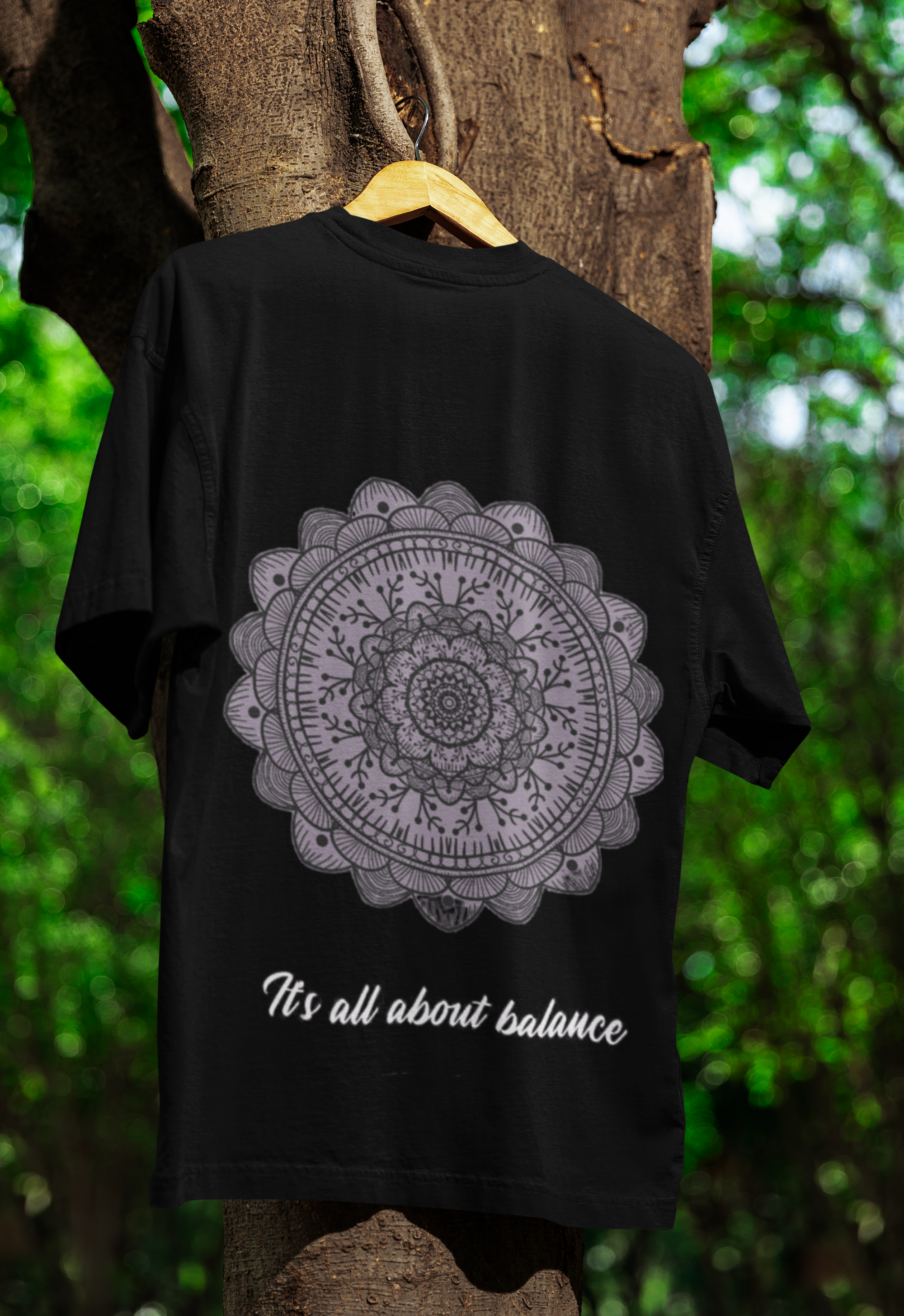 "It's all about balance" Printed Oversized T-shirt | Premium Cotton Blend