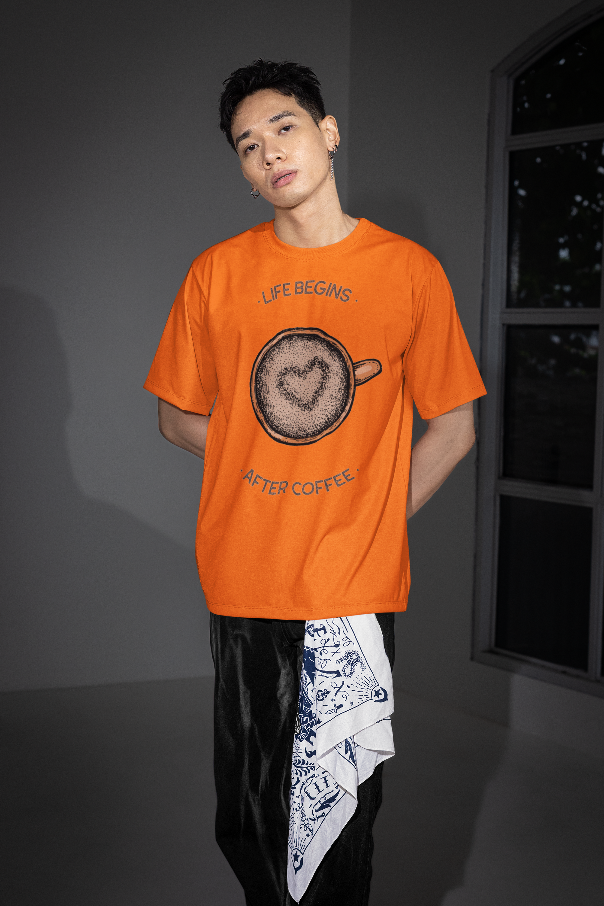 "Life Begins After Coffee" |  Printed Oversized T-Shirt