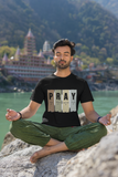 "Pray" printed T-shirt | Bold, Eye-Catching Graphic – Sensitive Advisory print