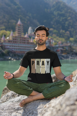 "Pray" printed T-shirt | Bold, Eye-Catching Graphic – Sensitive Advisory print