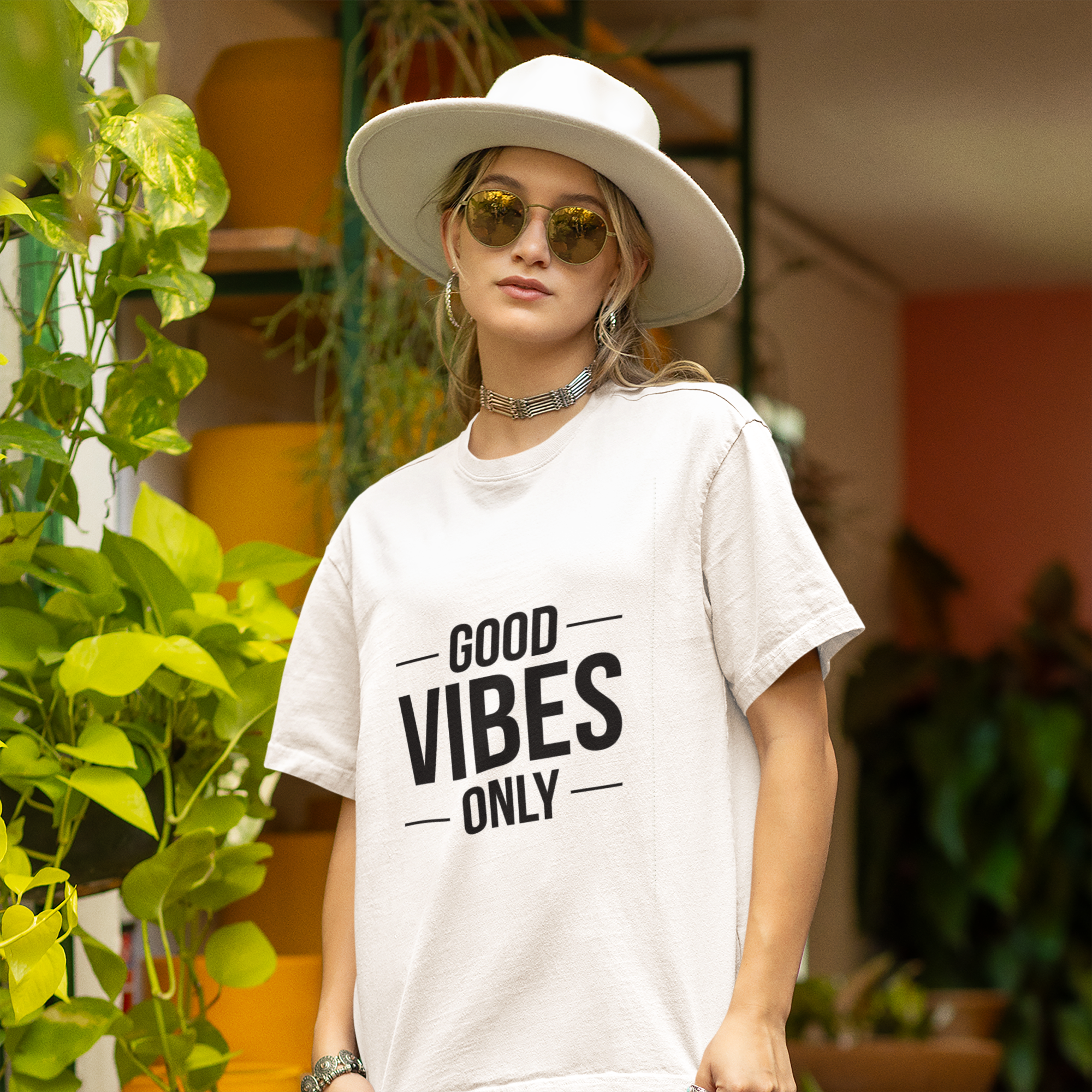 "Good Vibes Only" Oversized Tee