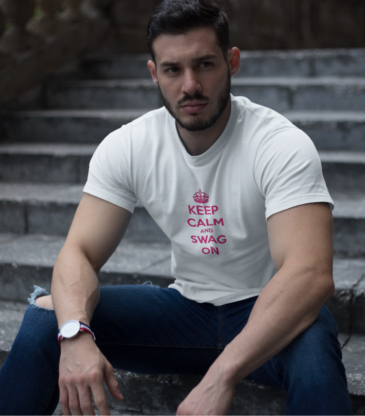 "Keep Calm and Swag On" Printed Tee