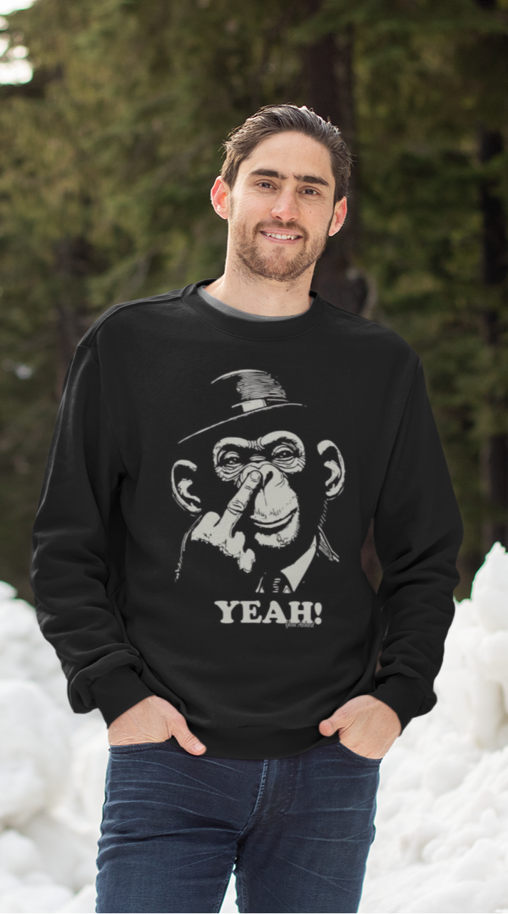 Ape With middle finger graphic sweatee