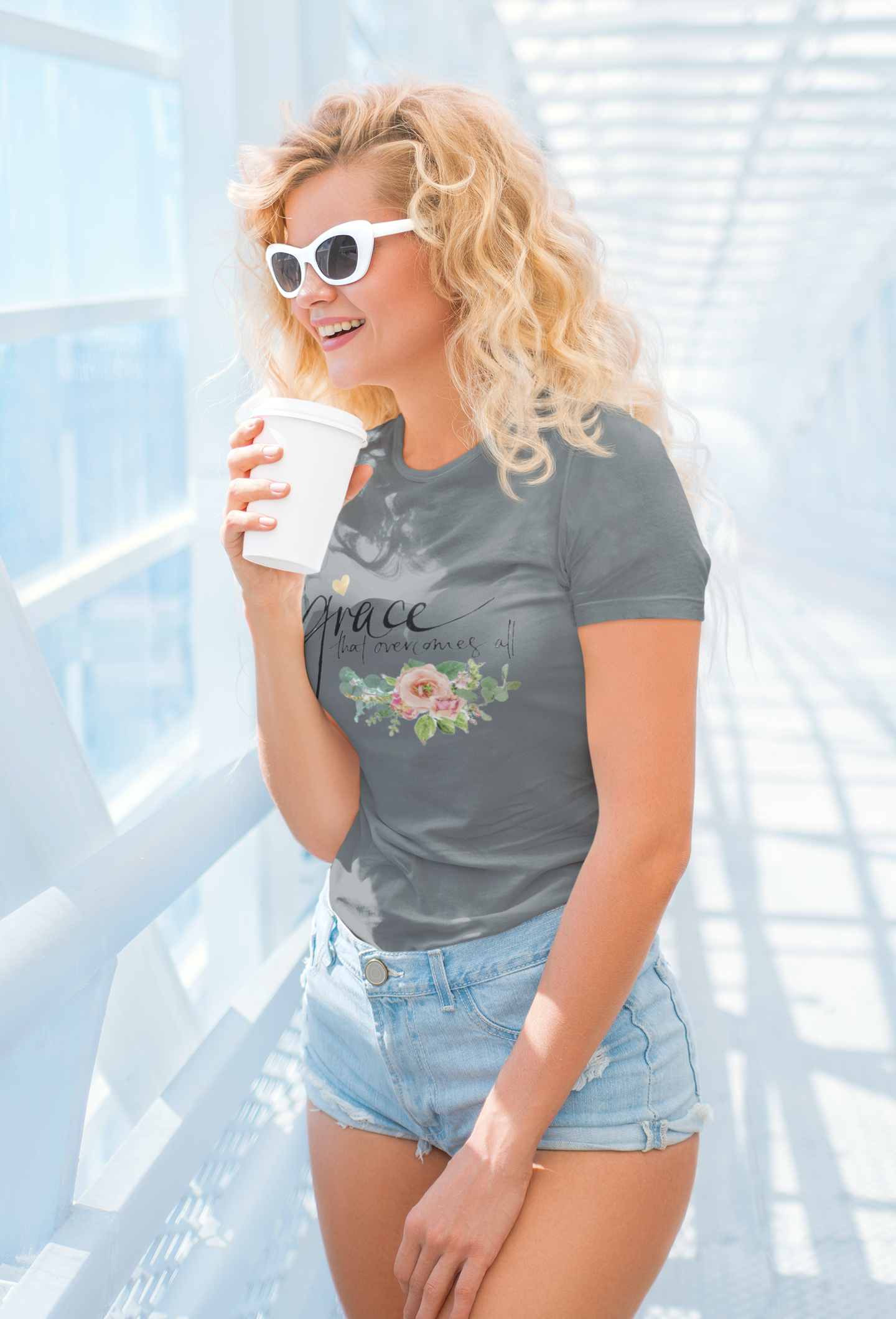 "Grace that overcomes all" Printed Tee for Her