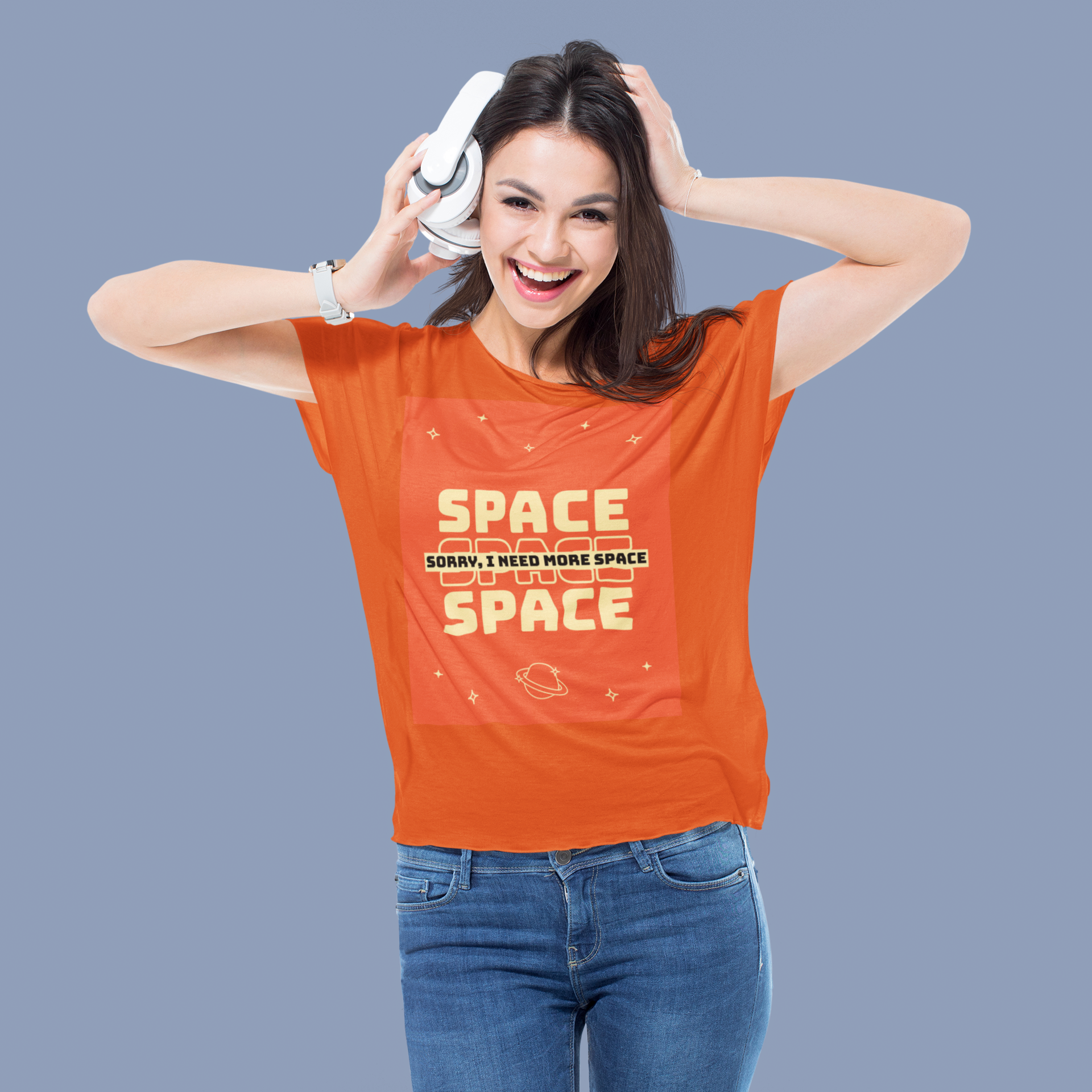 Need More Space Printed Tee | Be Cautious