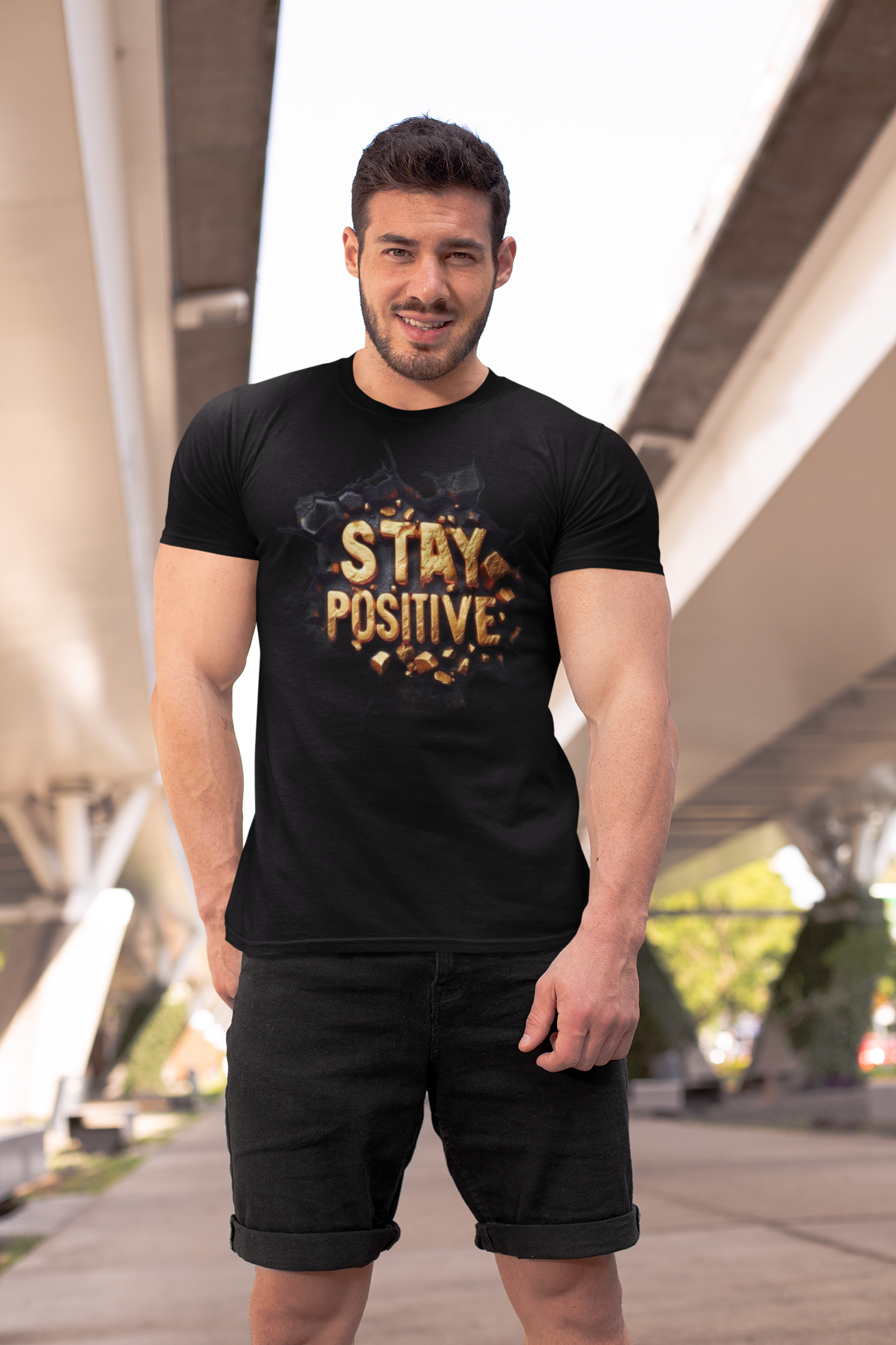 Stay Positive Printed Tee | Be Confident