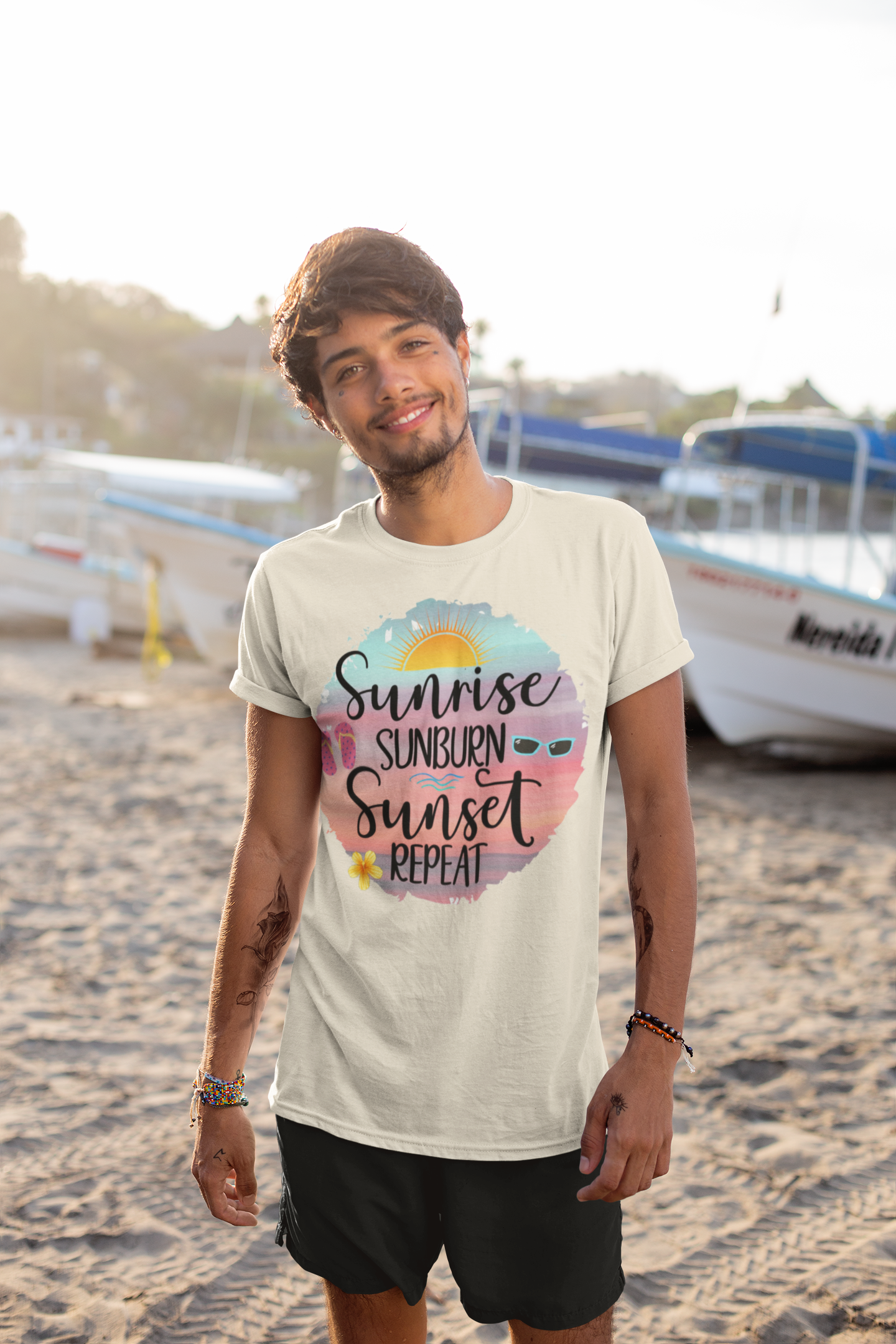 Sunrise, Sunburn, Sunset, Repeat Printed Tee | Be Adventurous