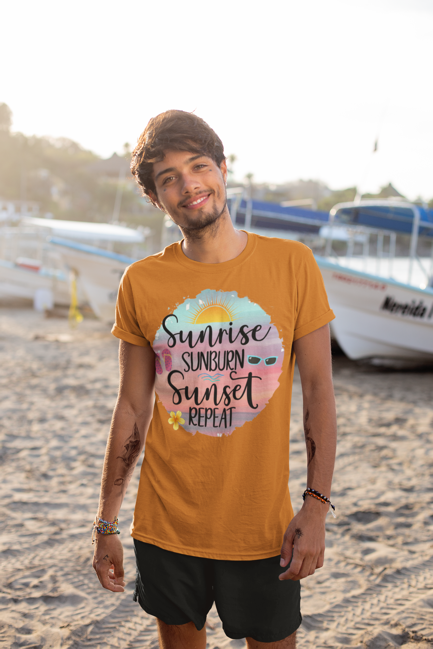 Sunrise, Sunburn, Sunset, Repeat Printed Tee | Be Adventurous