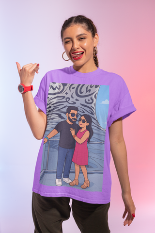 Cartooned Printed T-Shirt and Couple Goals