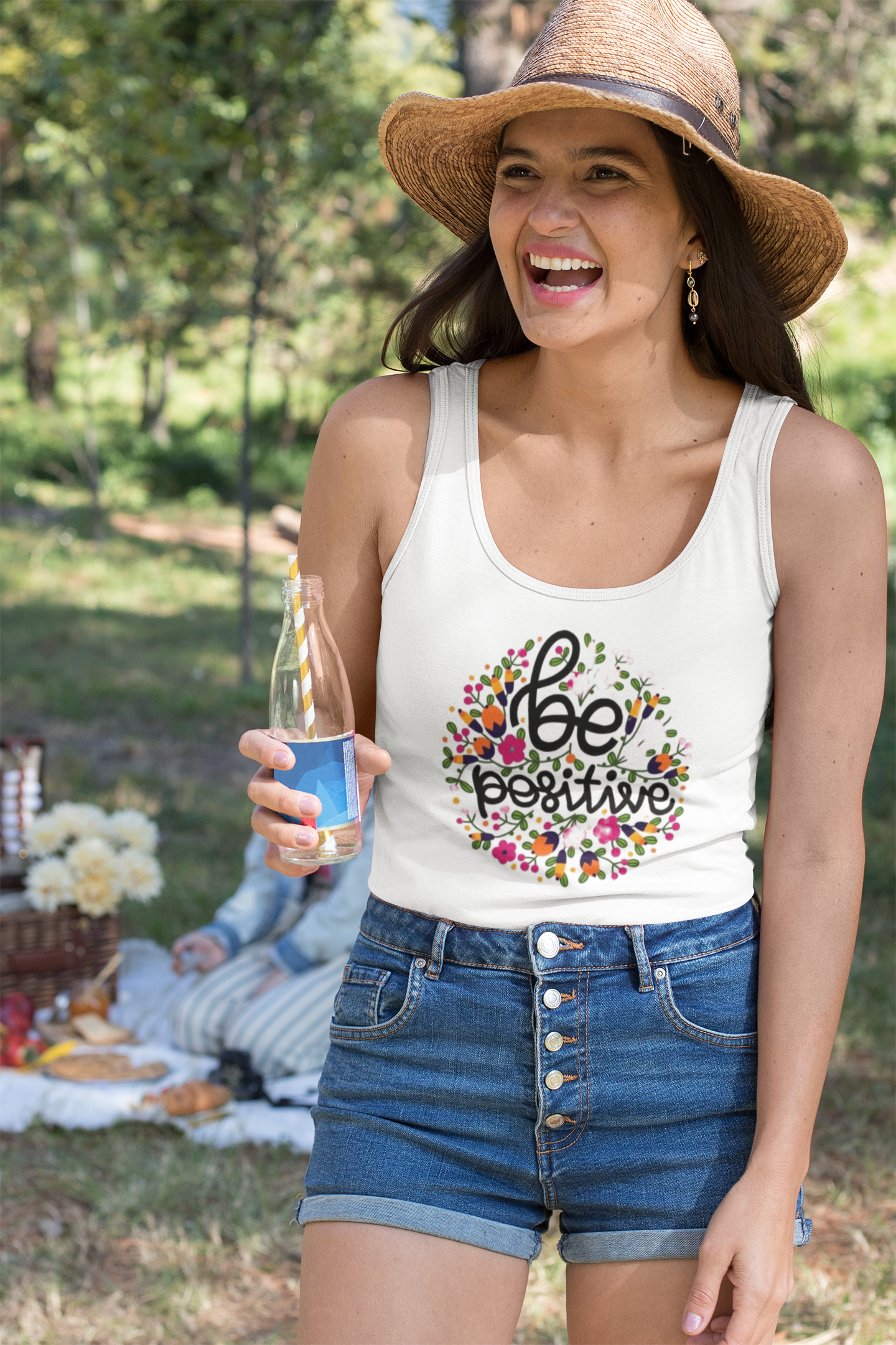 "Be Positive" Printed Tank Top