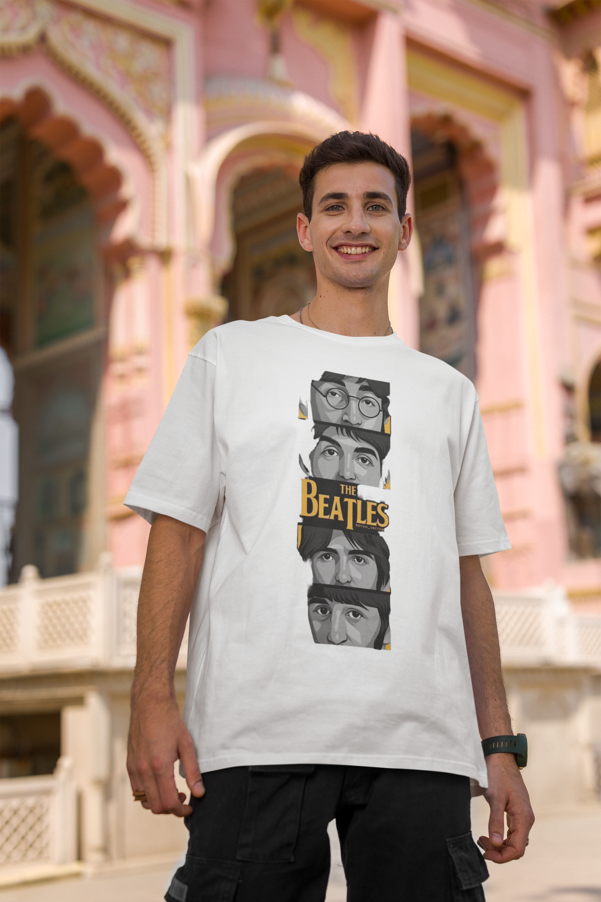 "The Beatles" Printed Oversized Tee