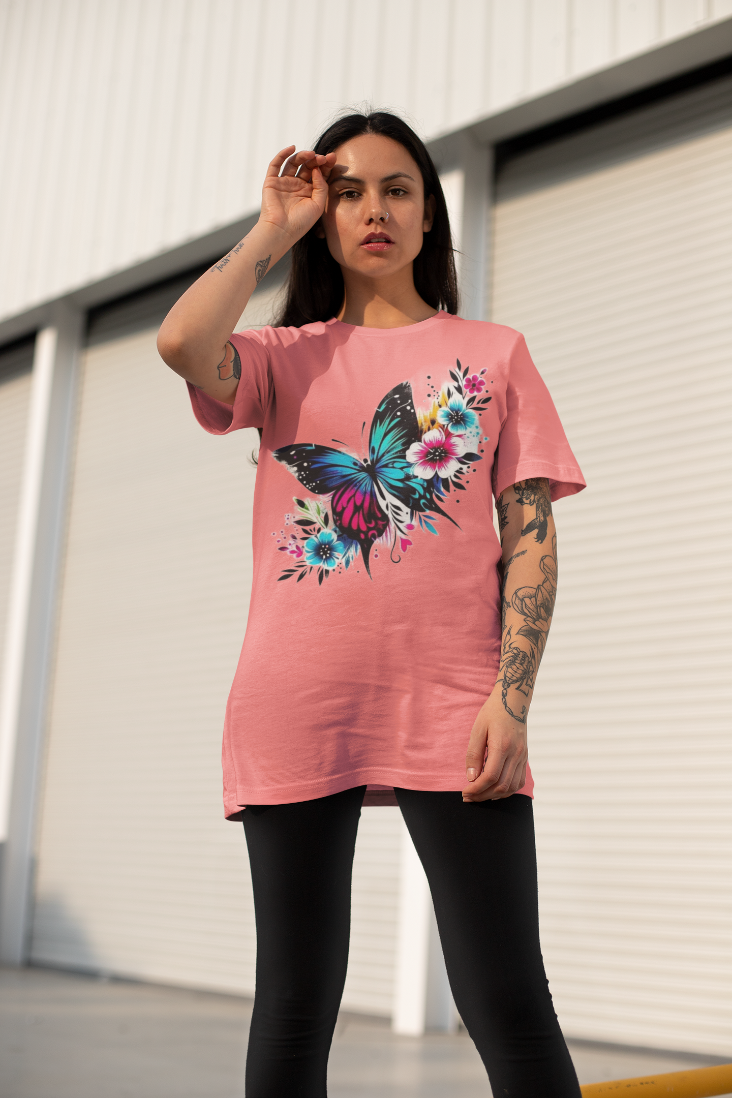 Butterfly Printed Oversized Tee | Be Unique