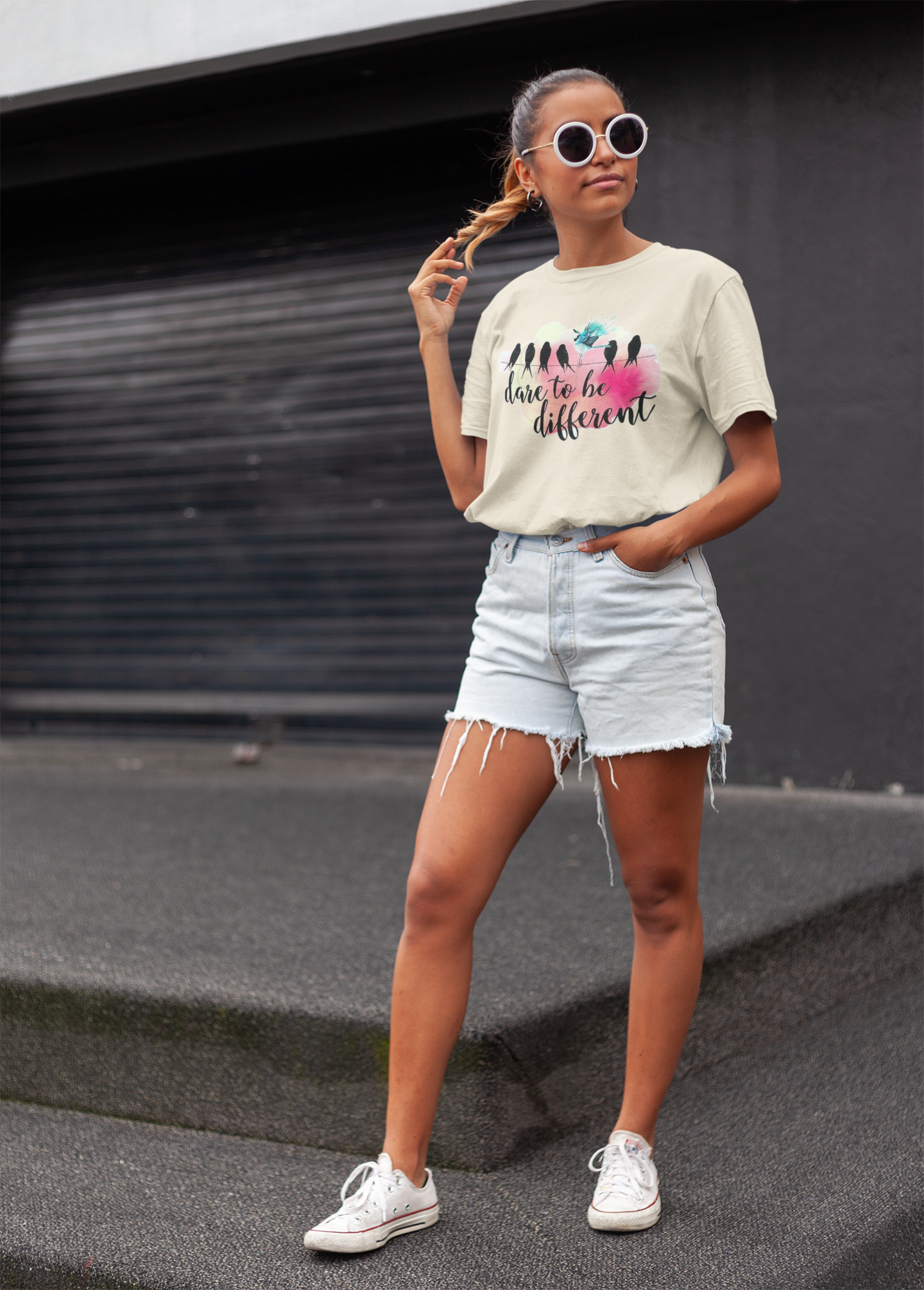 Dare to be different Printed Oversized Tee | Be Confident