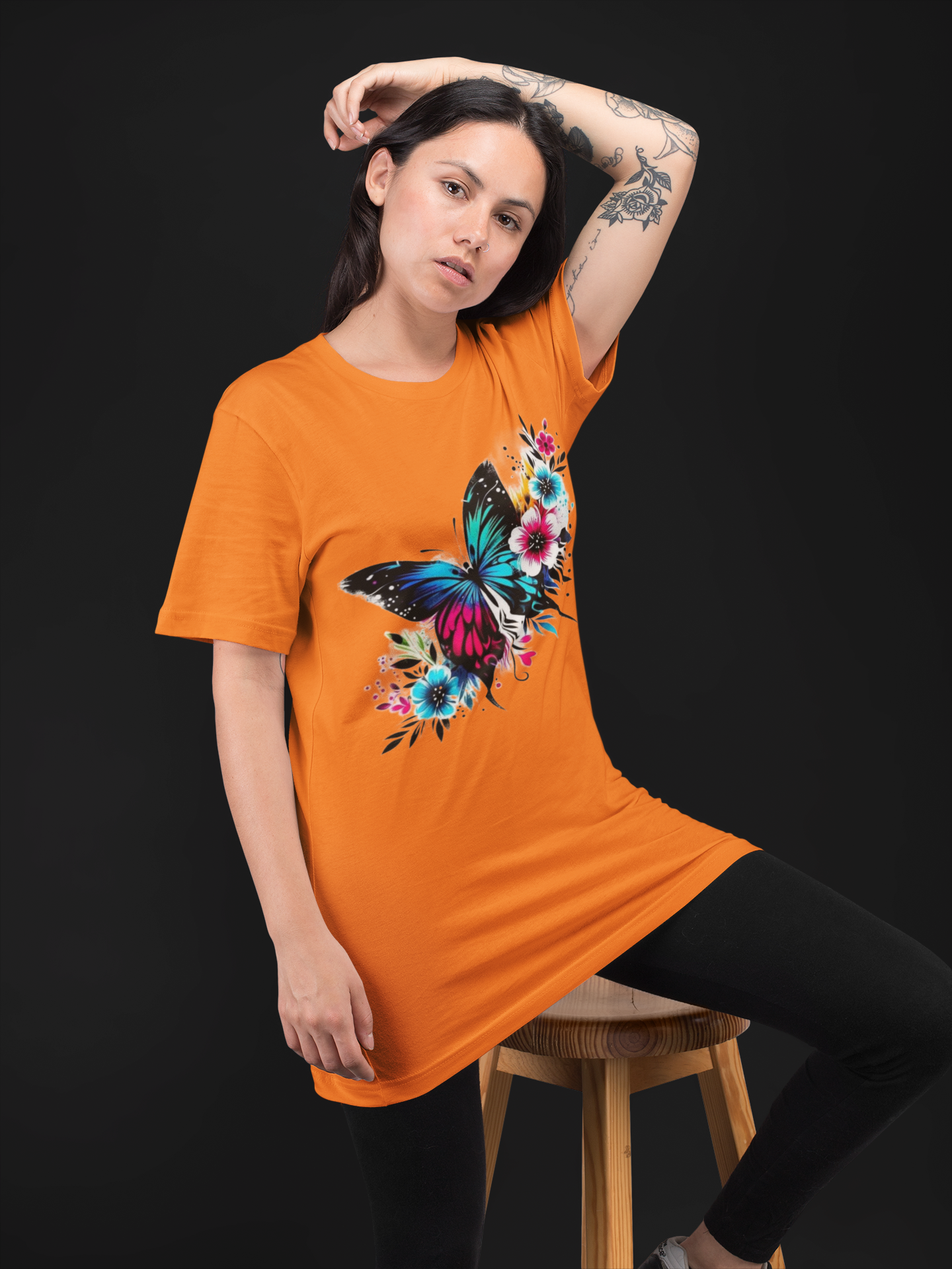 Butterfly Printed Oversized Tee | Be Unique